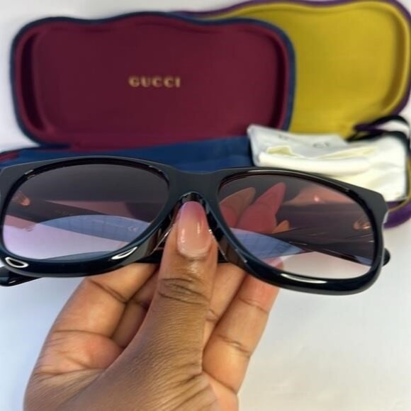 New Authentic GUCCI  Acetate Sunglasses GG0800SA Black - Picture 3 of 12
